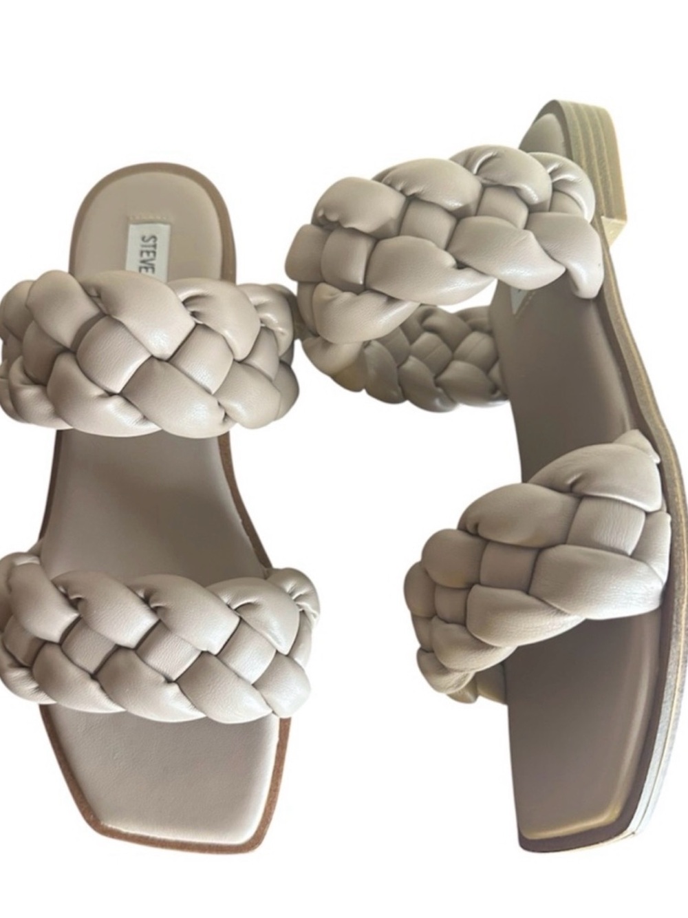 Steve Madden SPAIN Braided Double-Strap Sandals in Taupe